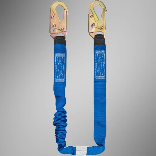 4' Fall Protection Lanyard featuring durable steel snap hooks, designed to reduce